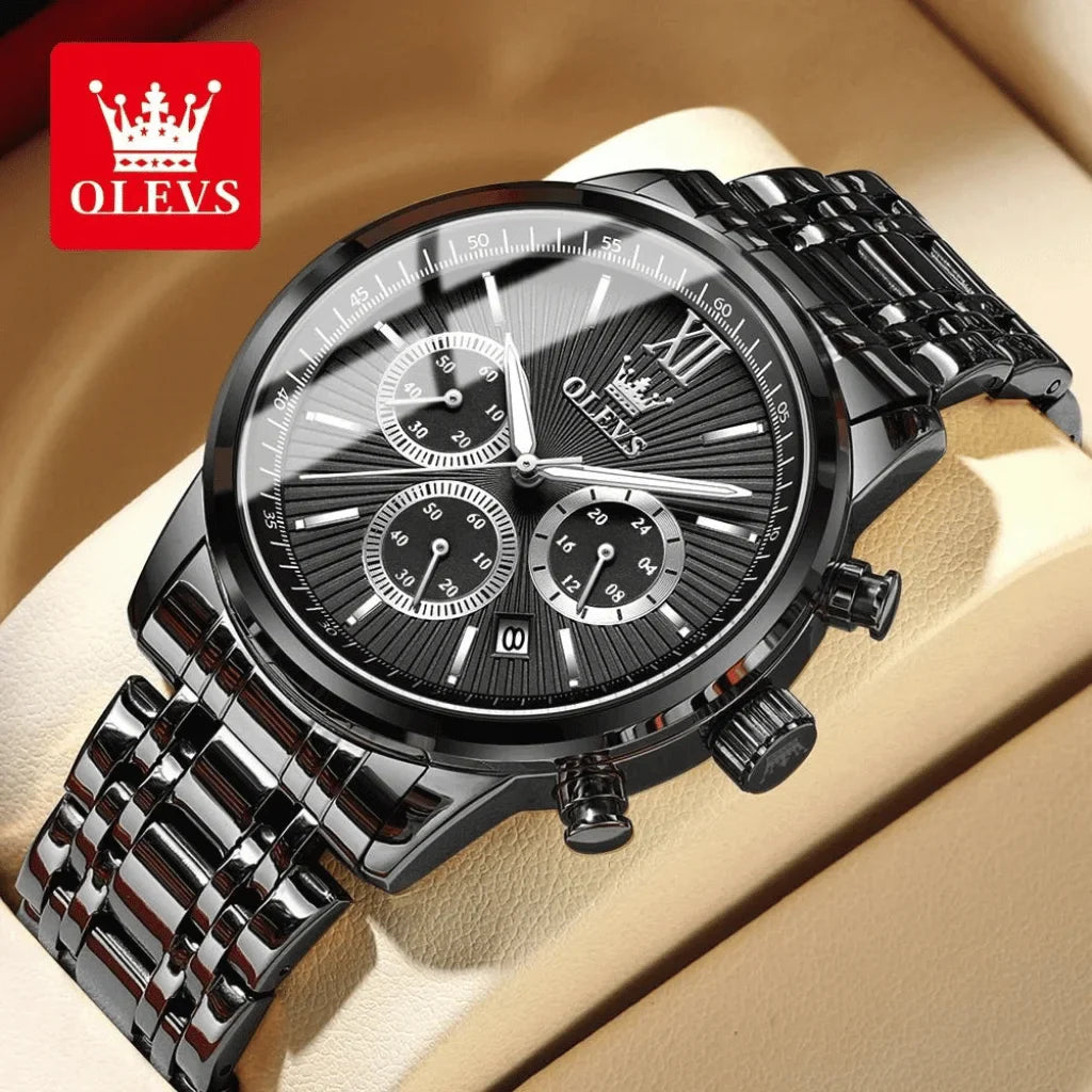 Olevs Montre Homme Tendance Brest | Noire