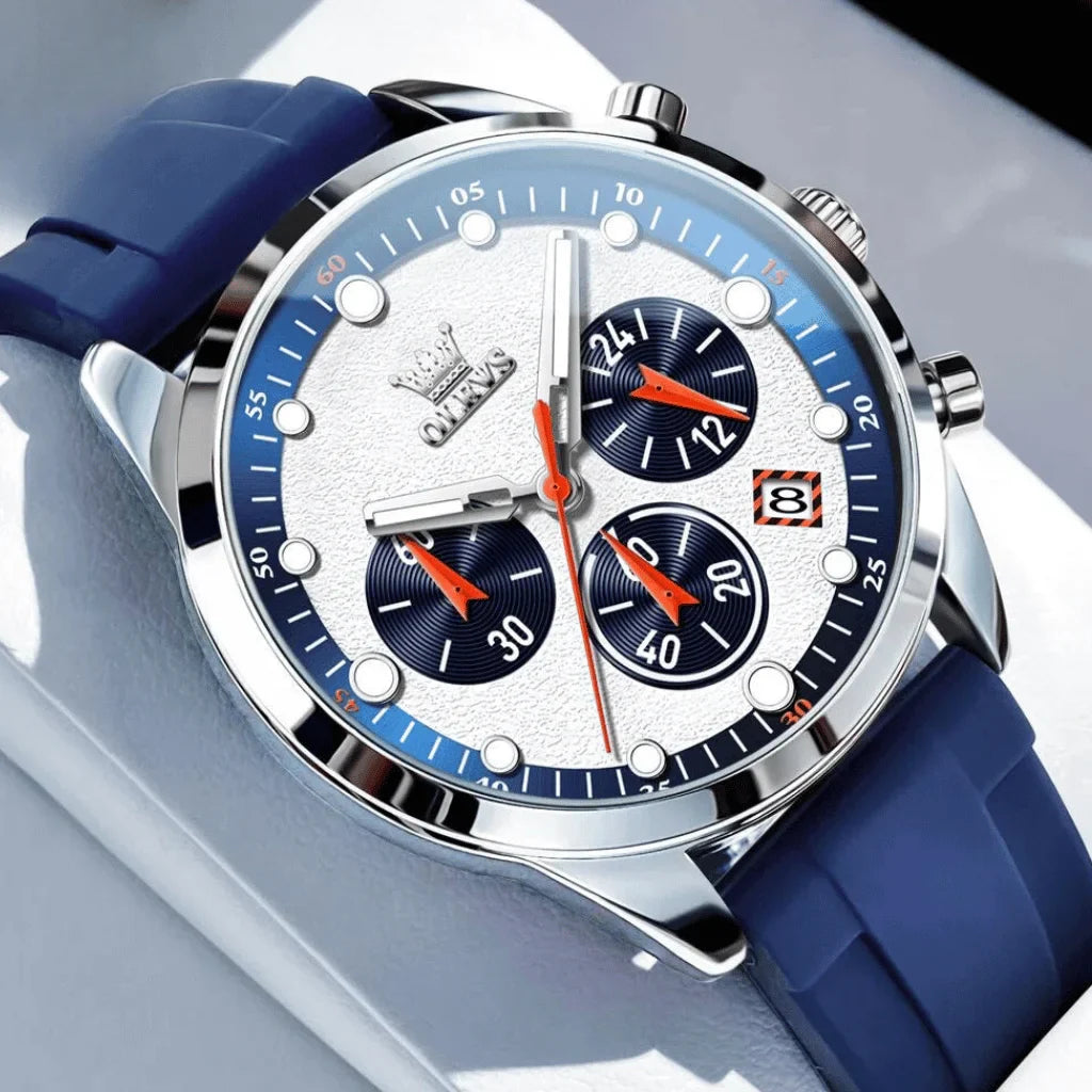 Olevs Montre Homme Sportive Marseille | Bleue